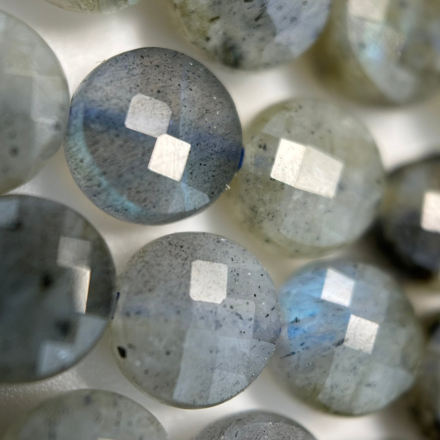 Labradorite Lentils Faceted Beads image 8