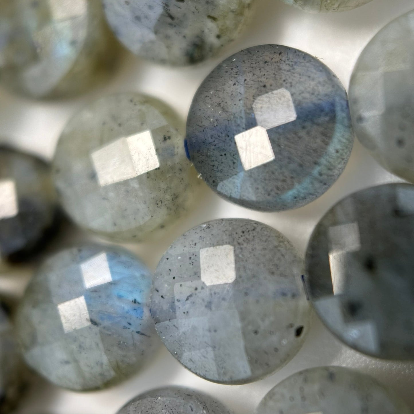 Labradorite Lentils Faceted Beads image 8