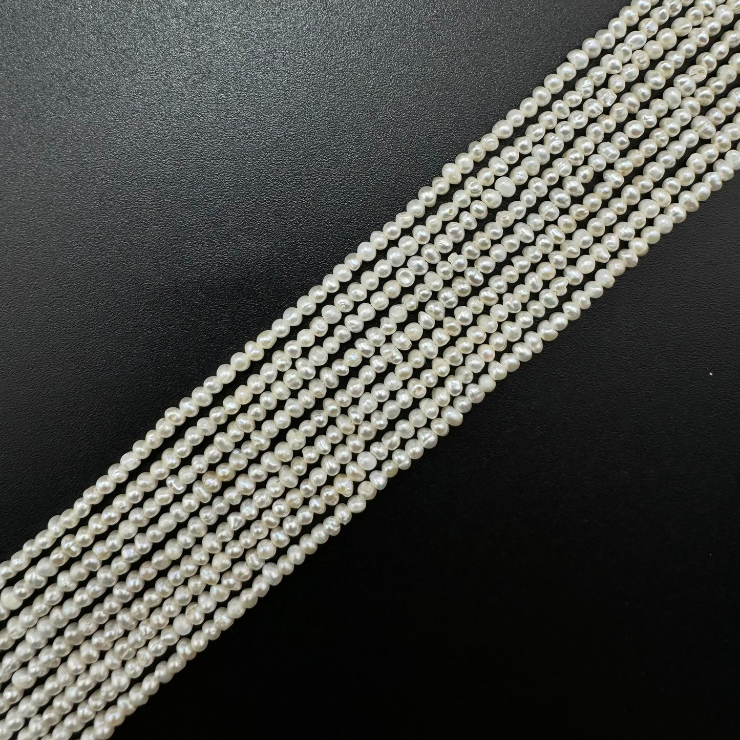 White and Peach Pearl 3.5x2.5mm - Perfect for Jewellery Crafting image 4