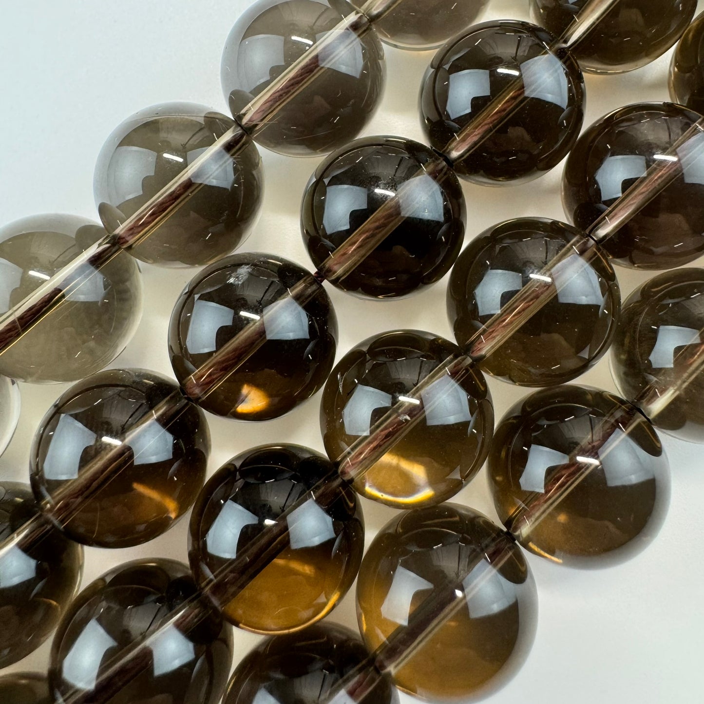 Smoky Quartz Polished Round Beads image 0