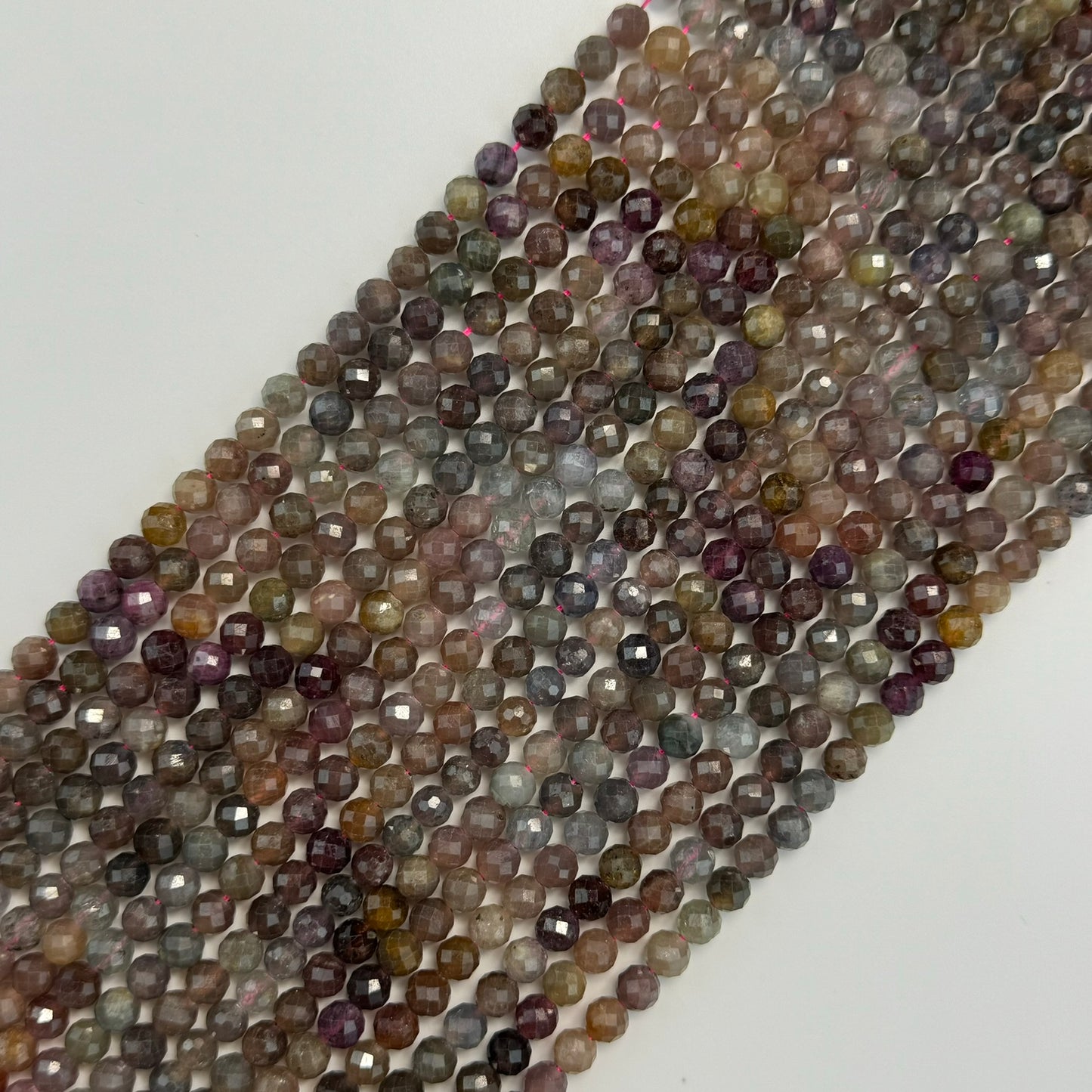 Ruby Sapphire Faceted Round Beads image 0