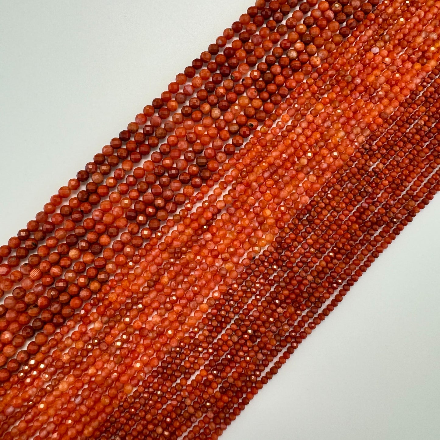 Orange Carnelian Faceted Round Beads 2.5-4mm image 0
