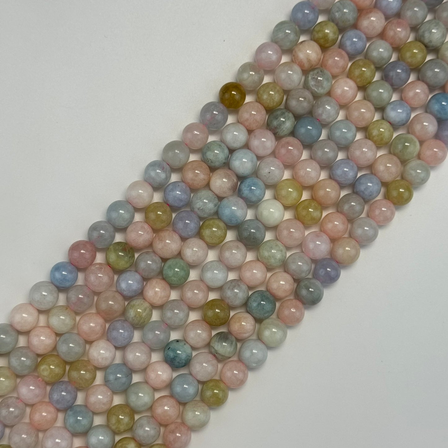 Morganite Aquamarine Polished Round Beads image 7