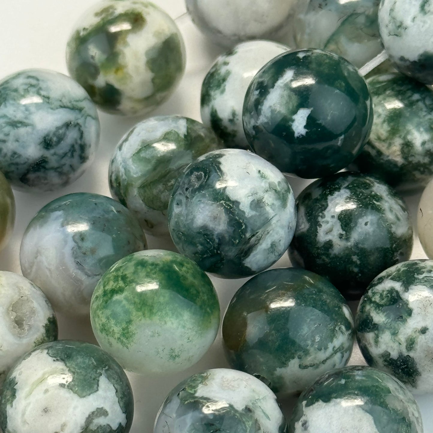Tree Moss Agate Polished Round Beads image 10
