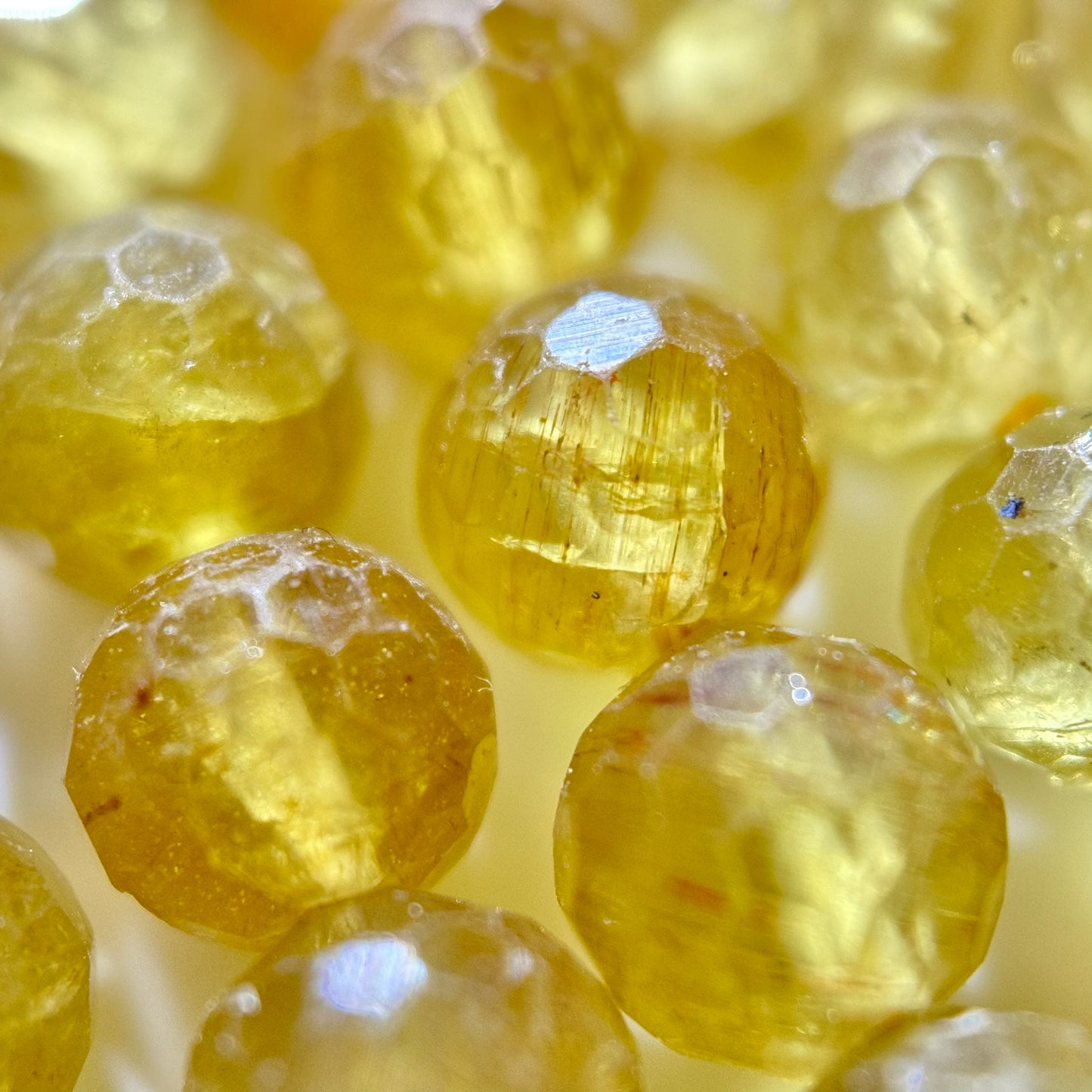 Yellow Apatite Faceted Round Beads image 7