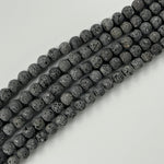 Black Lava Stones Unwaxed Round Beads image 4
