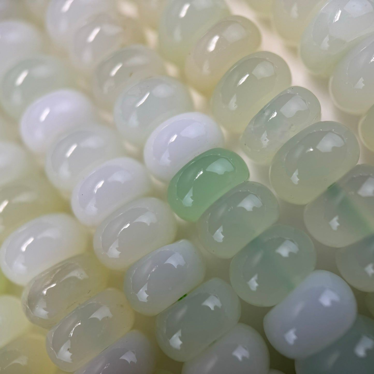 Green Opal Rondelle Polished Beads image 1
