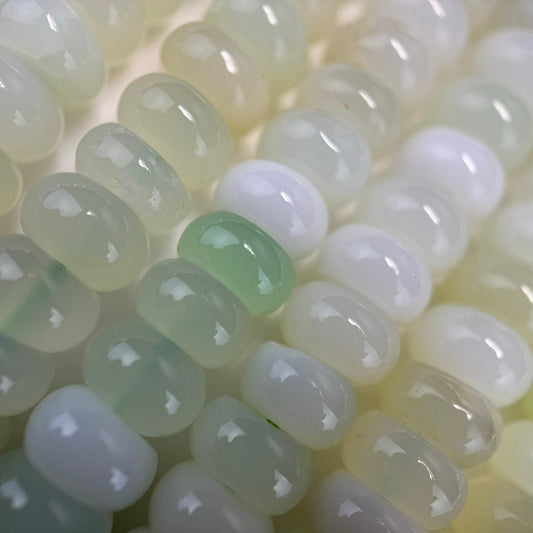 Green Opal Rondelle Polished Beads