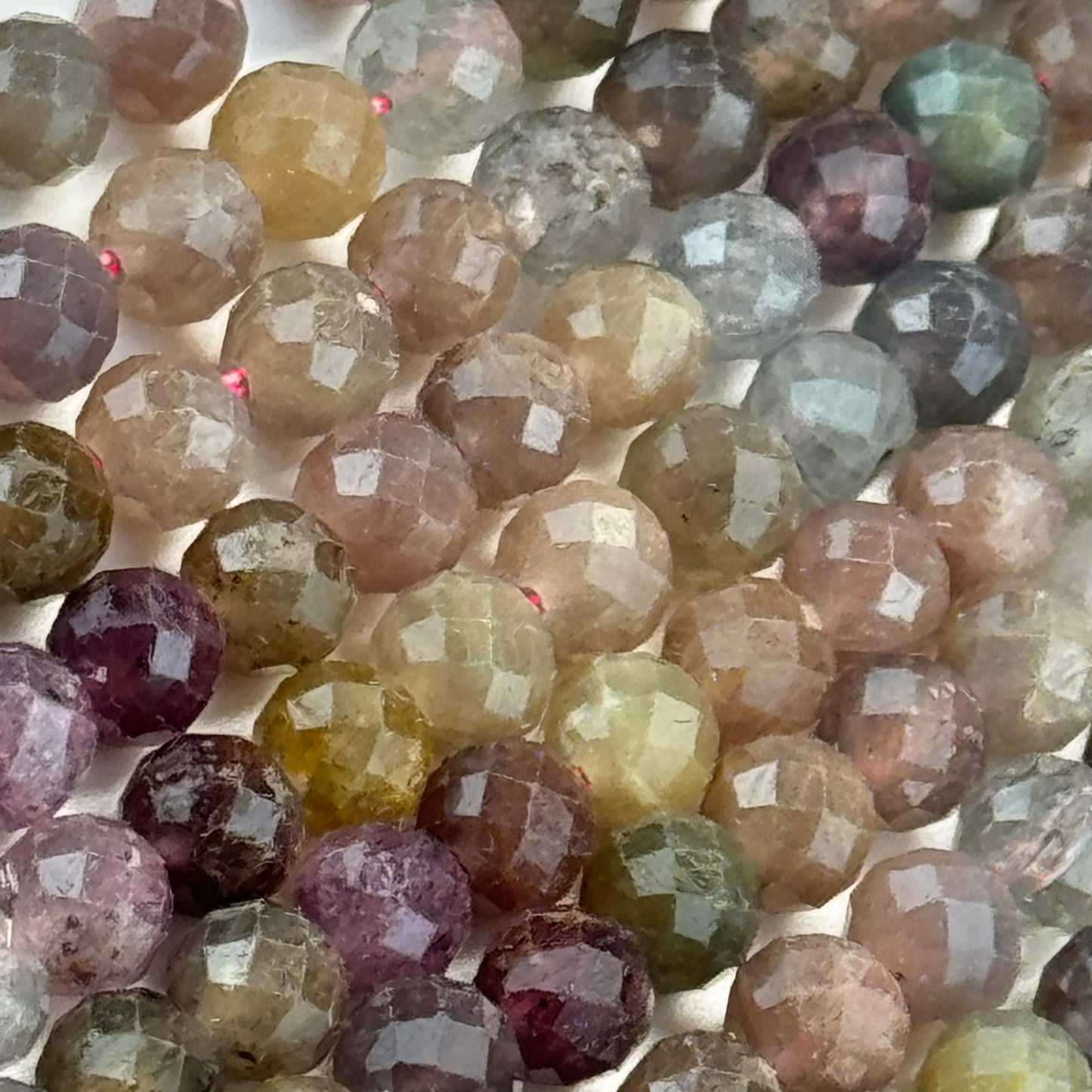 Ruby Sapphire Faceted Round Beads image 5