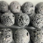 Black Lava Stones Unwaxed Round Beads image 1