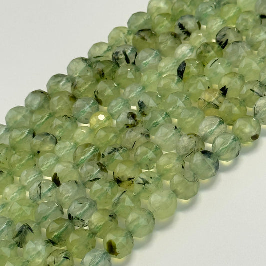 Prehnite Faceted Round Beads