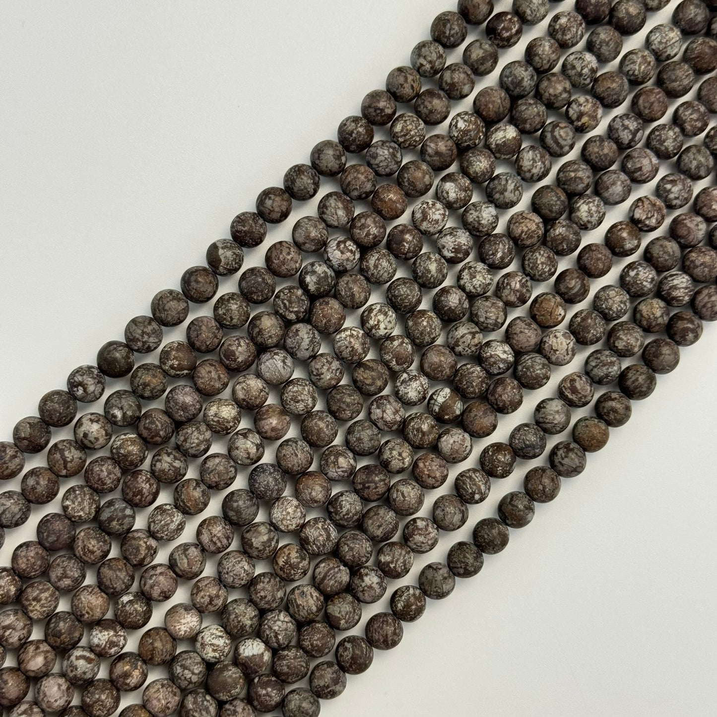 Brown Coral Jasper Frosted Round Beads image 4