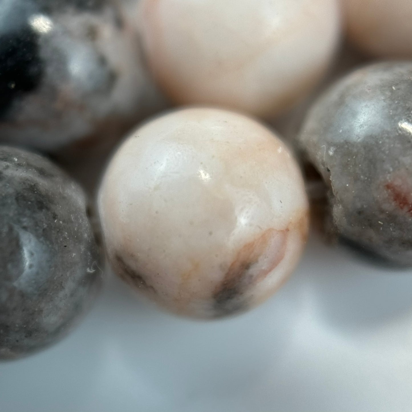 Pink Zebra Jasper Polished Round Beads image 5