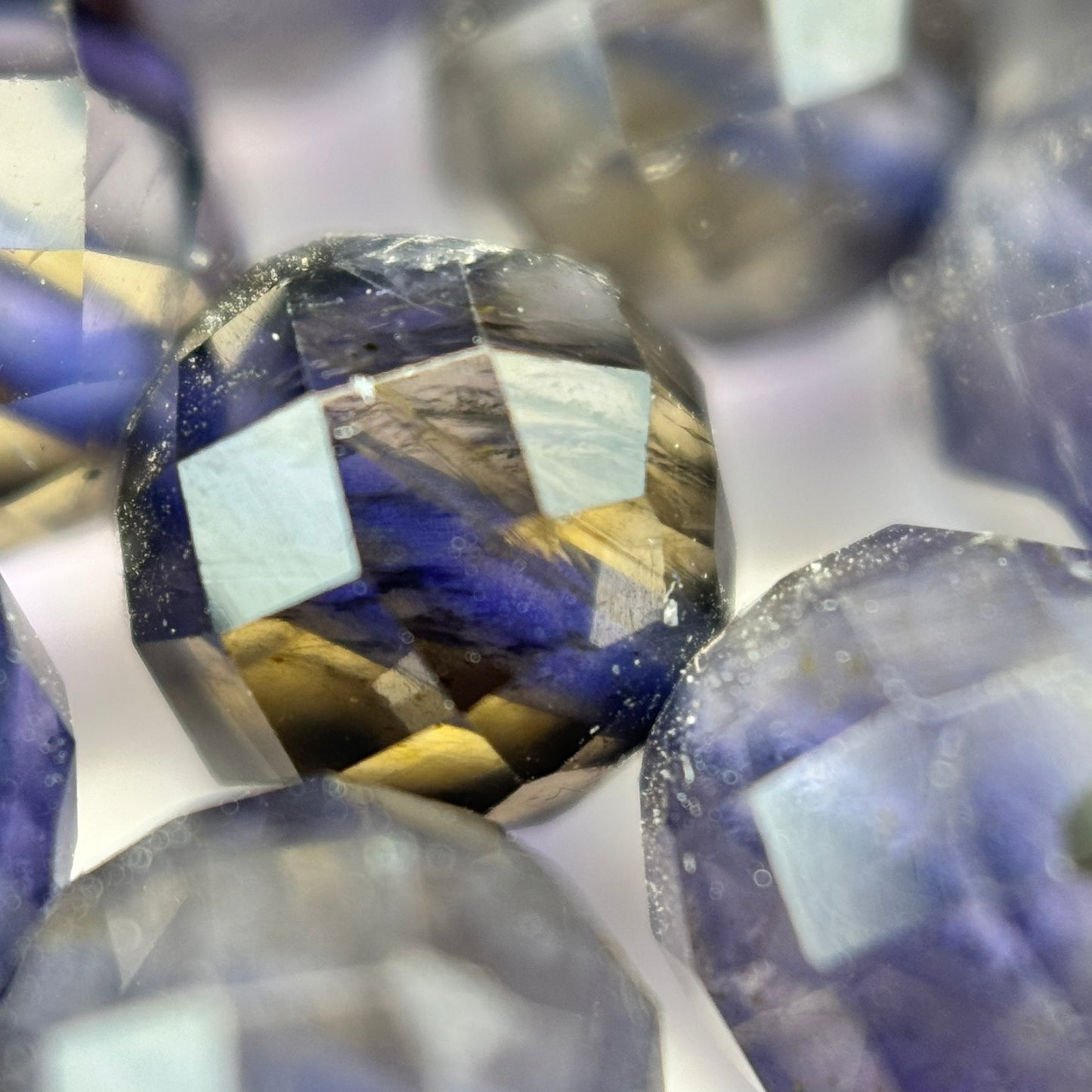 Iolite stone Faceted Round Beads Faceted Round Beads image 1