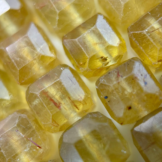 Golden Apatite Square Beads - (A Quality)