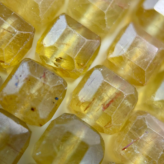 Golden Apatite Square Beads - (A Quality)