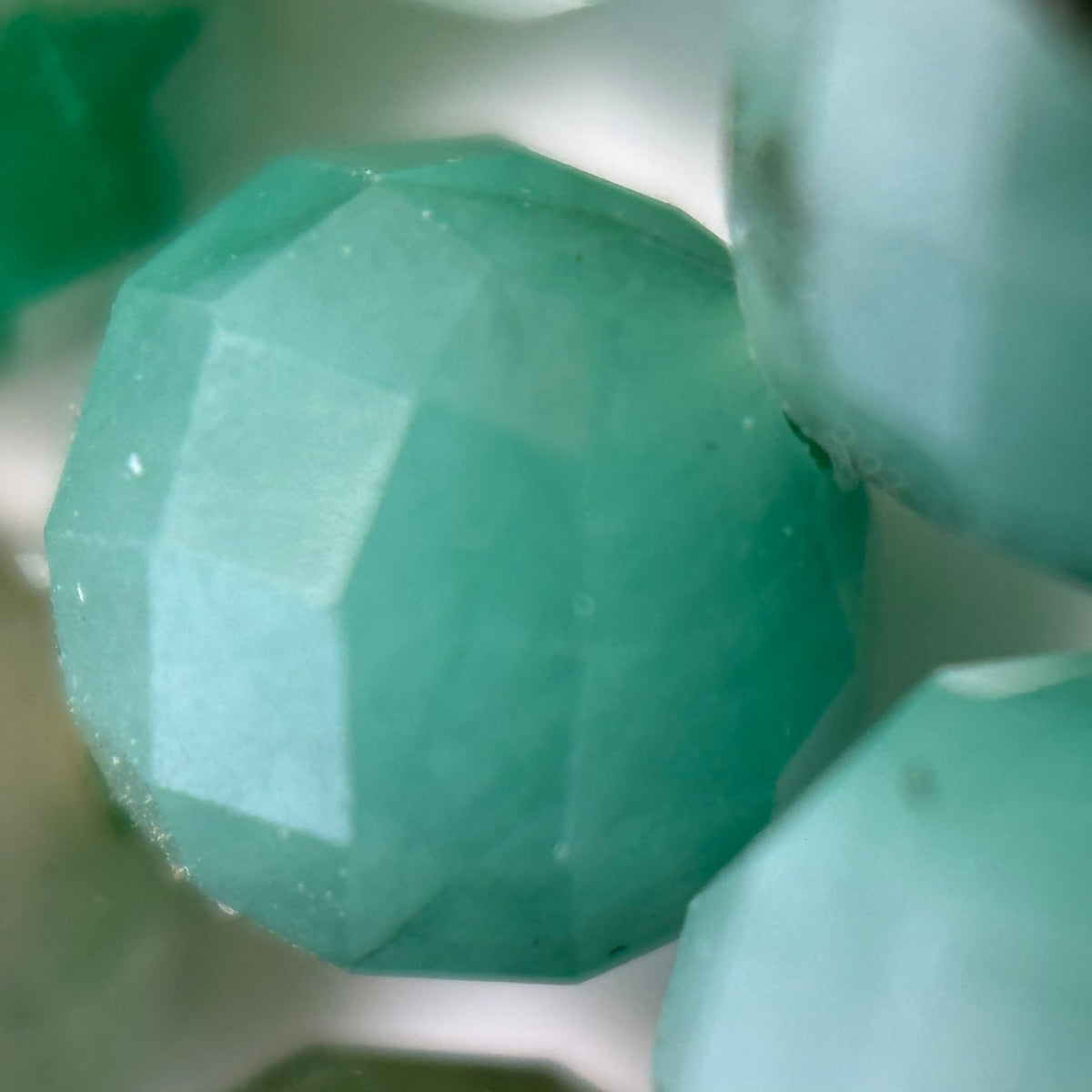 Emerald Faceted Round Beads image 12