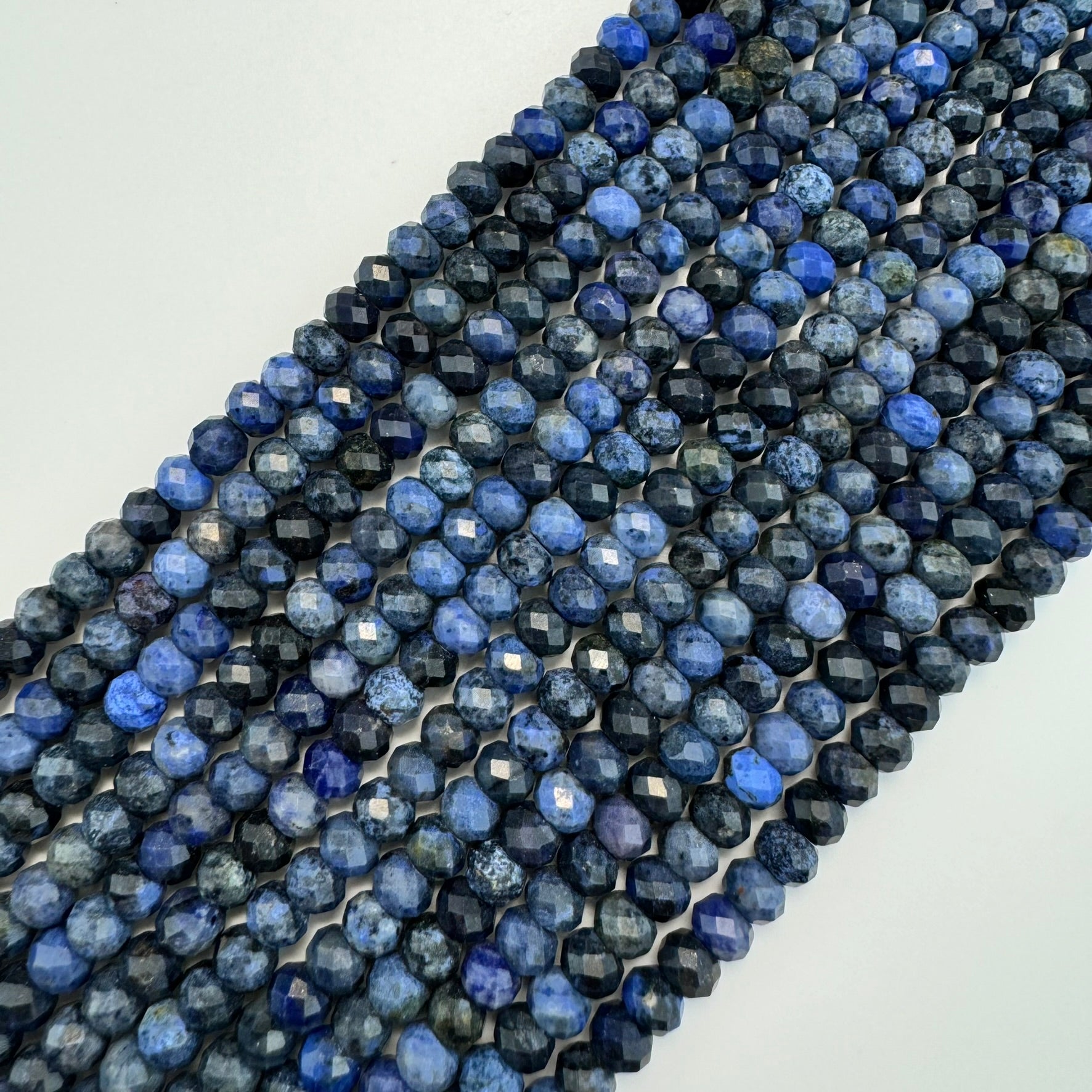Dumortierite Faceted rondelle Beads (6x4 mm) image 0