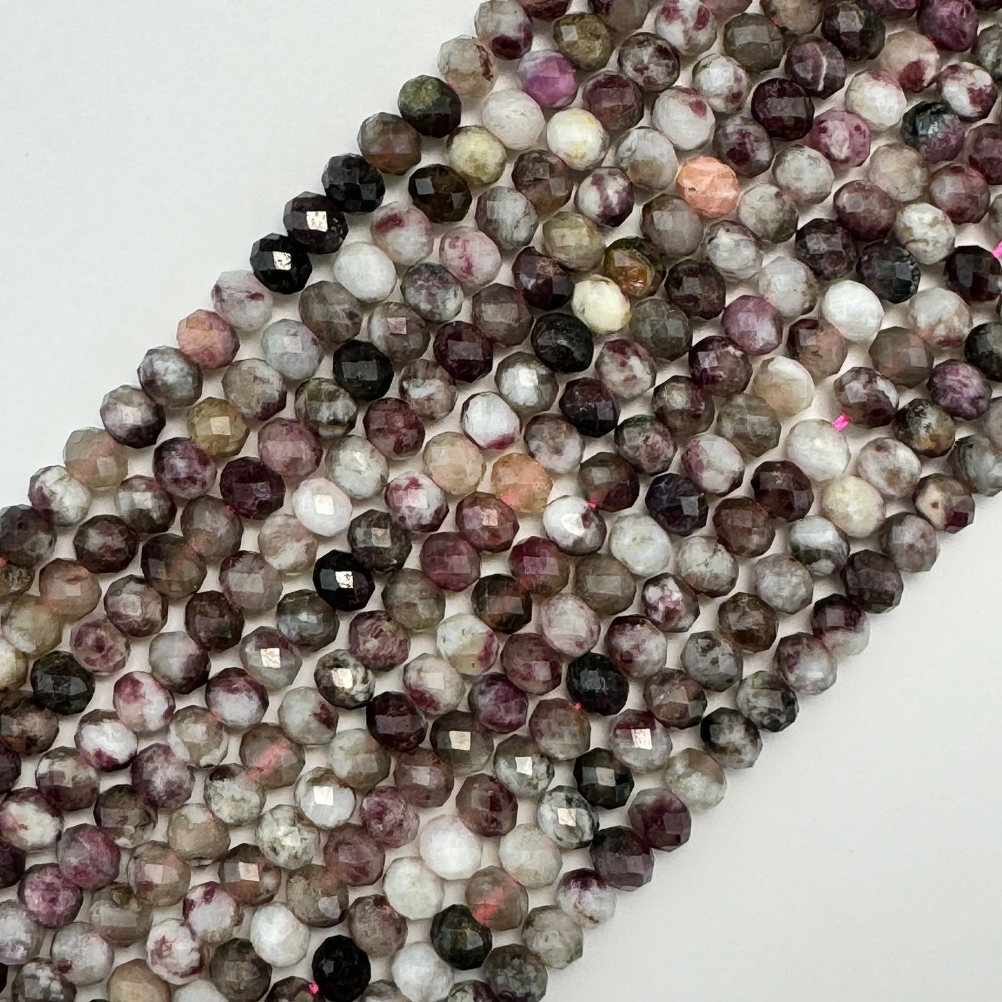 Tourmaline Faceted Rondelle Beads (6x4mm) image 0