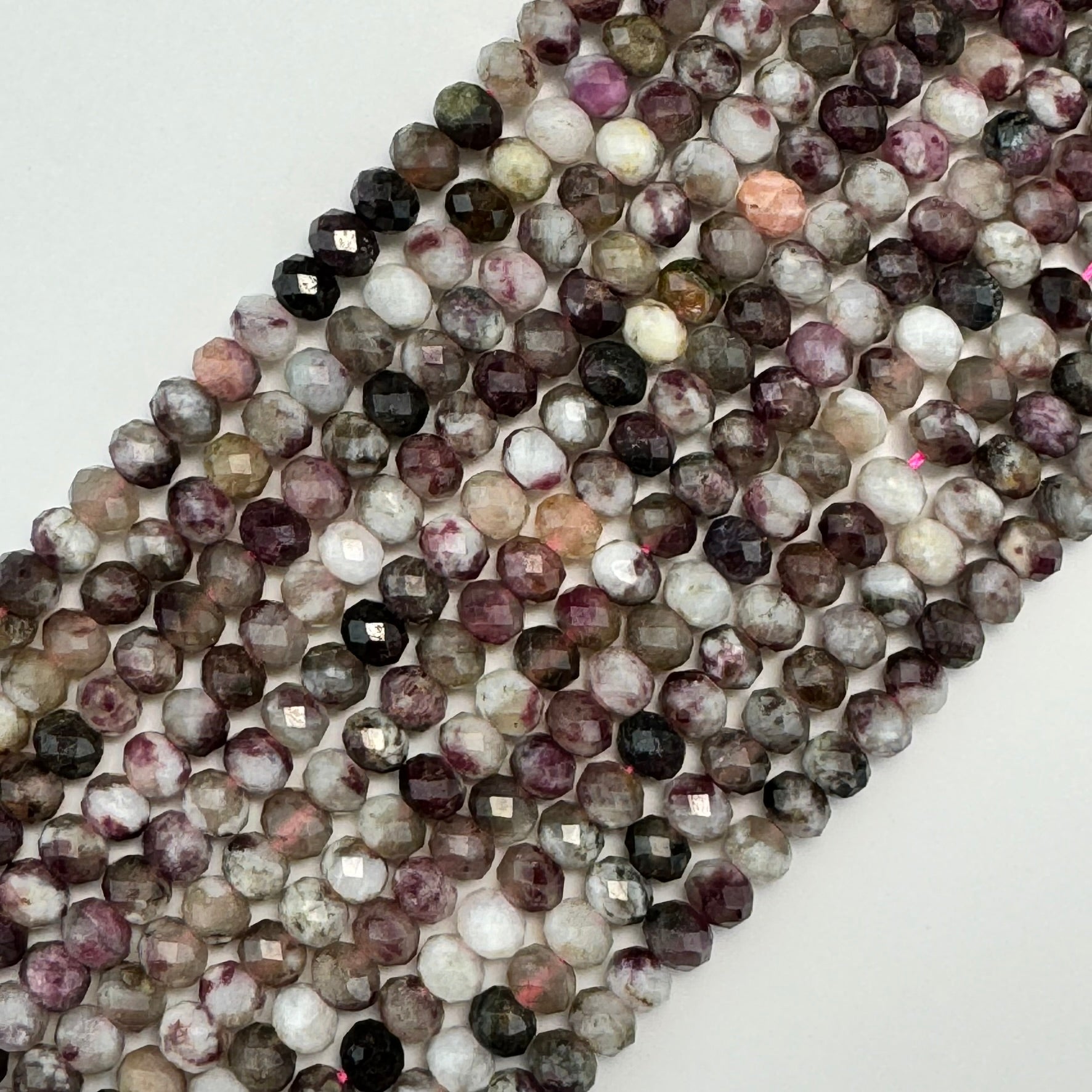 Tourmaline Faceted Rondelle Beads (6x4mm) image 0