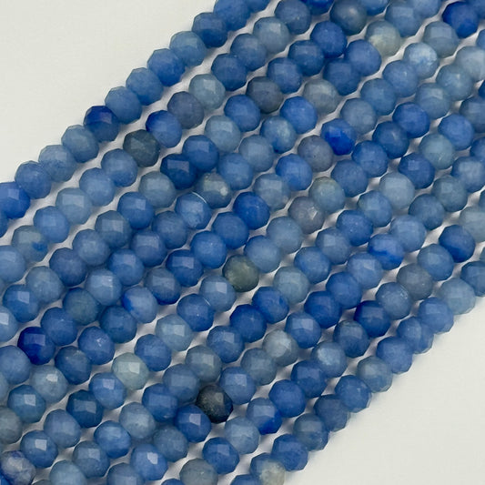 Blue Quartz Faceted Rondelle Beads image 0