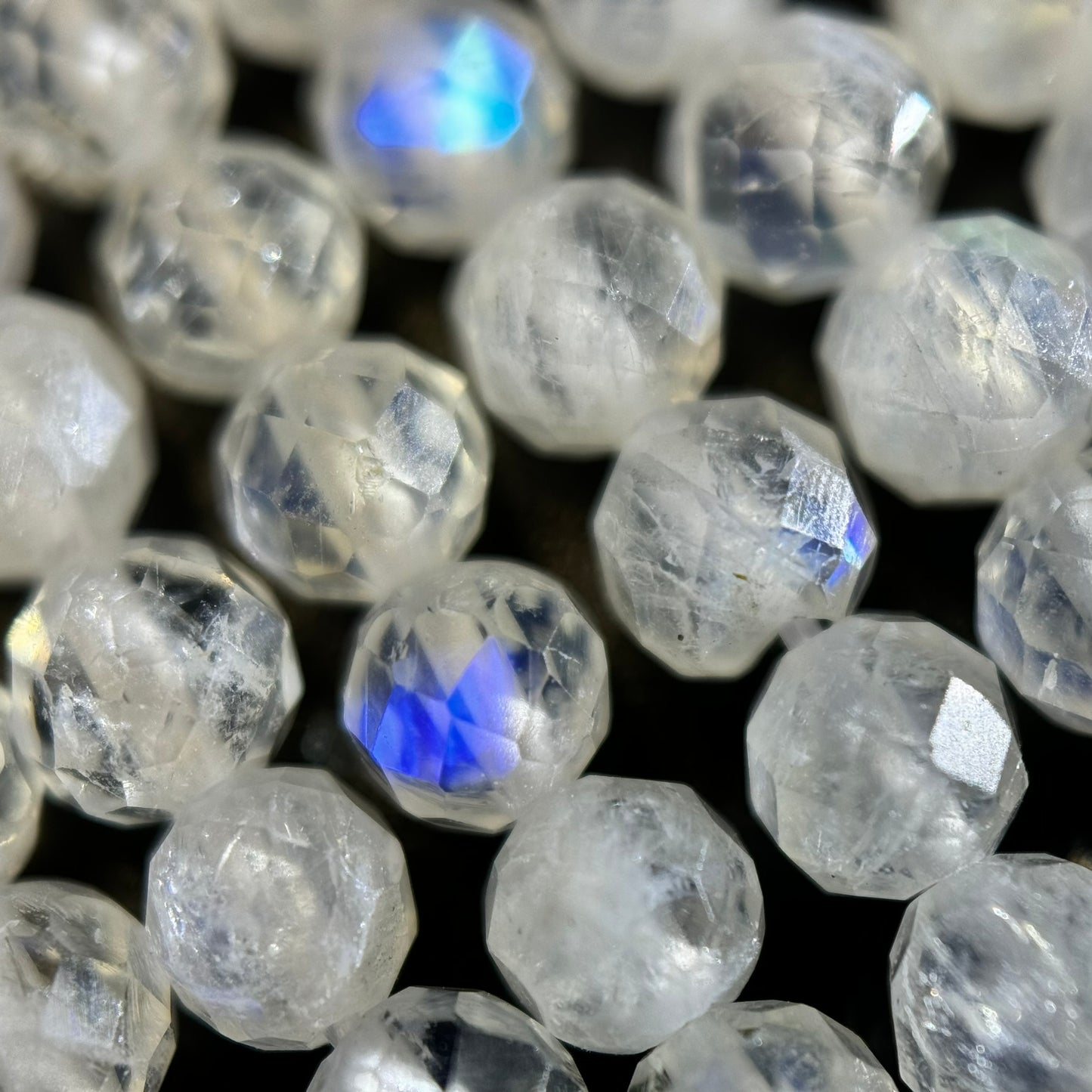 Rainbow Moonstone Faceted Round Beads - AAA Quality image 8