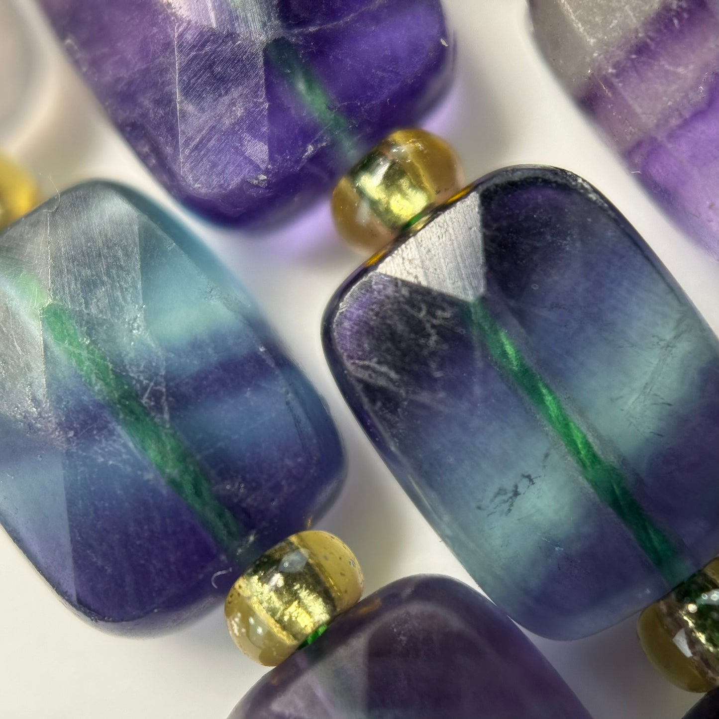 Rainbow Fluorite Rectangular Faceted Cushion Cut 10xÂ8 mm Beads image 8