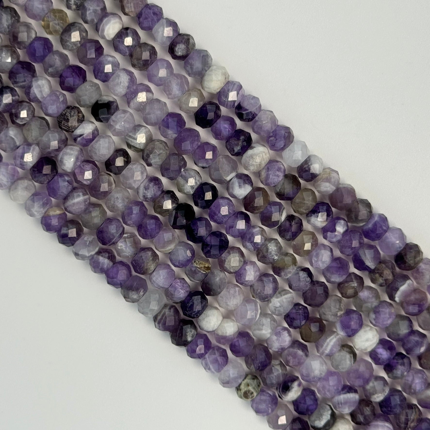 Faceted Amethyst Rondelle Beads (6x4mm) image 6