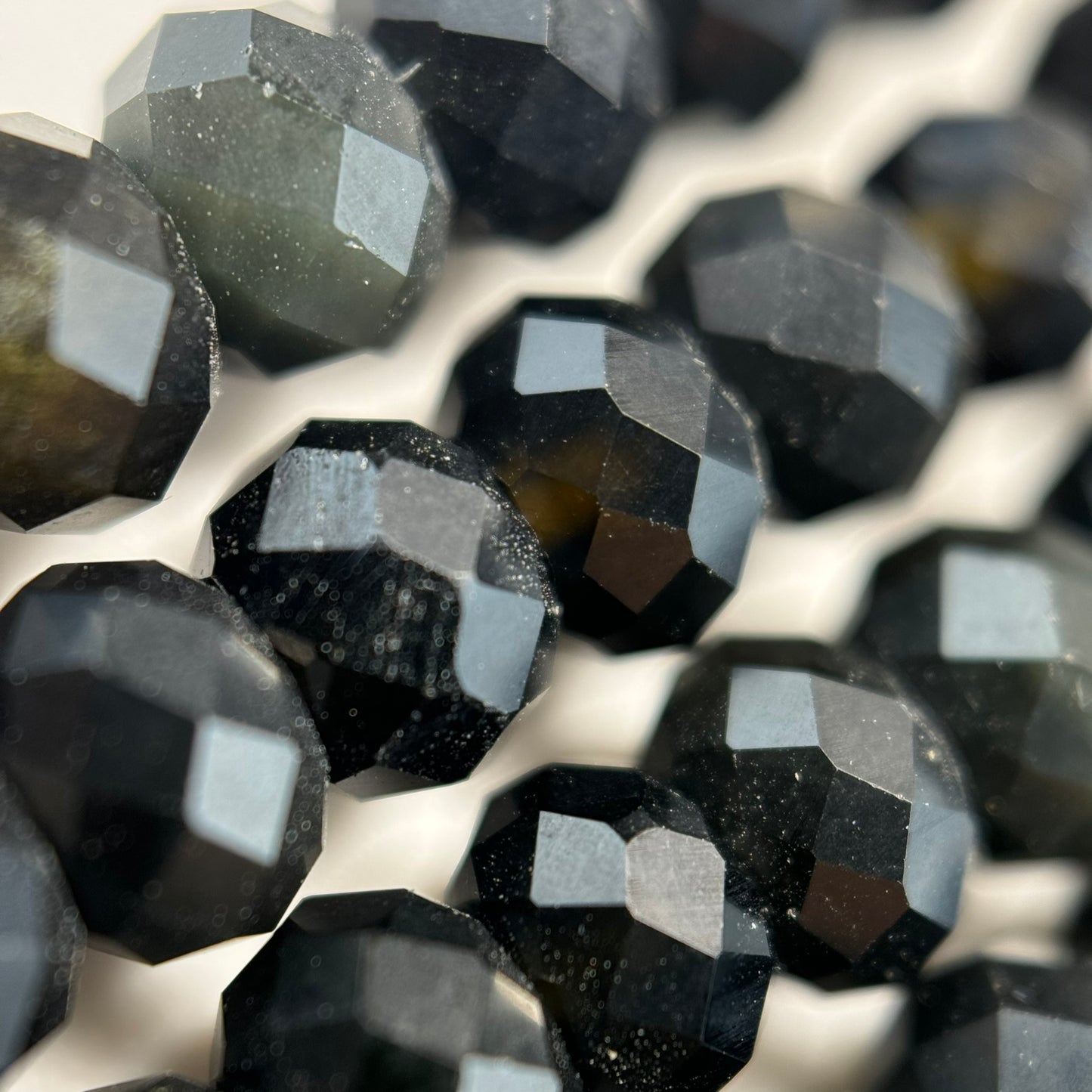 Obsidian Faceted Rondelle Beads image 4