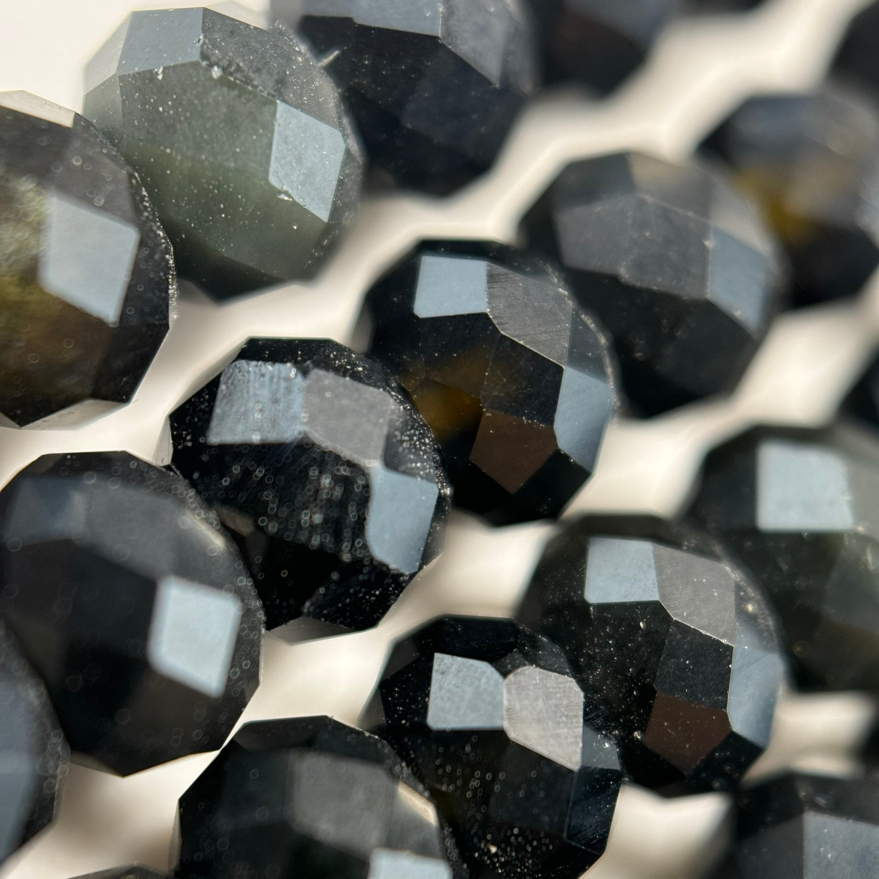 Obsidian Faceted Rondelle Beads image 4