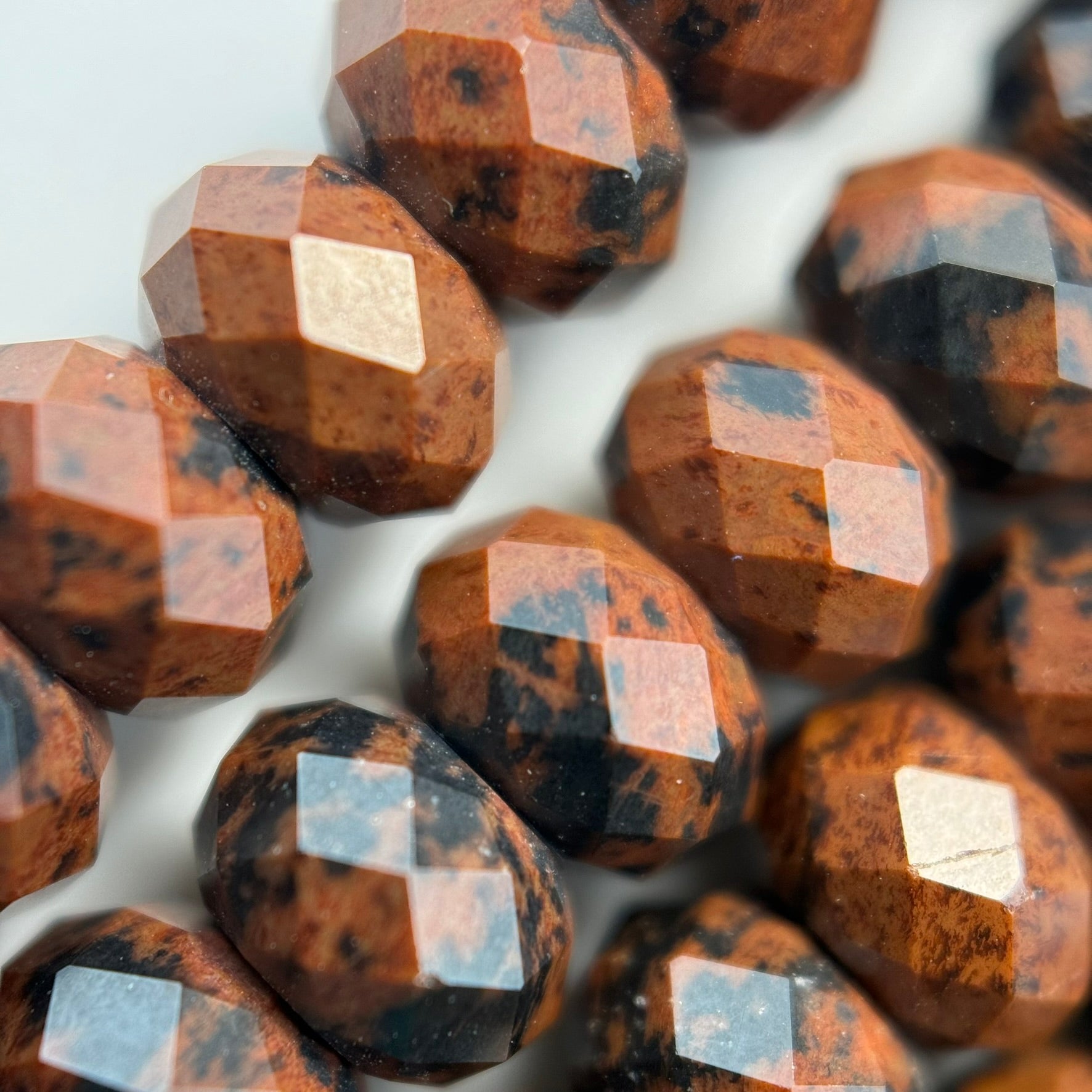 Mohagany Obsidian Faceted Rondelle Beads image 5