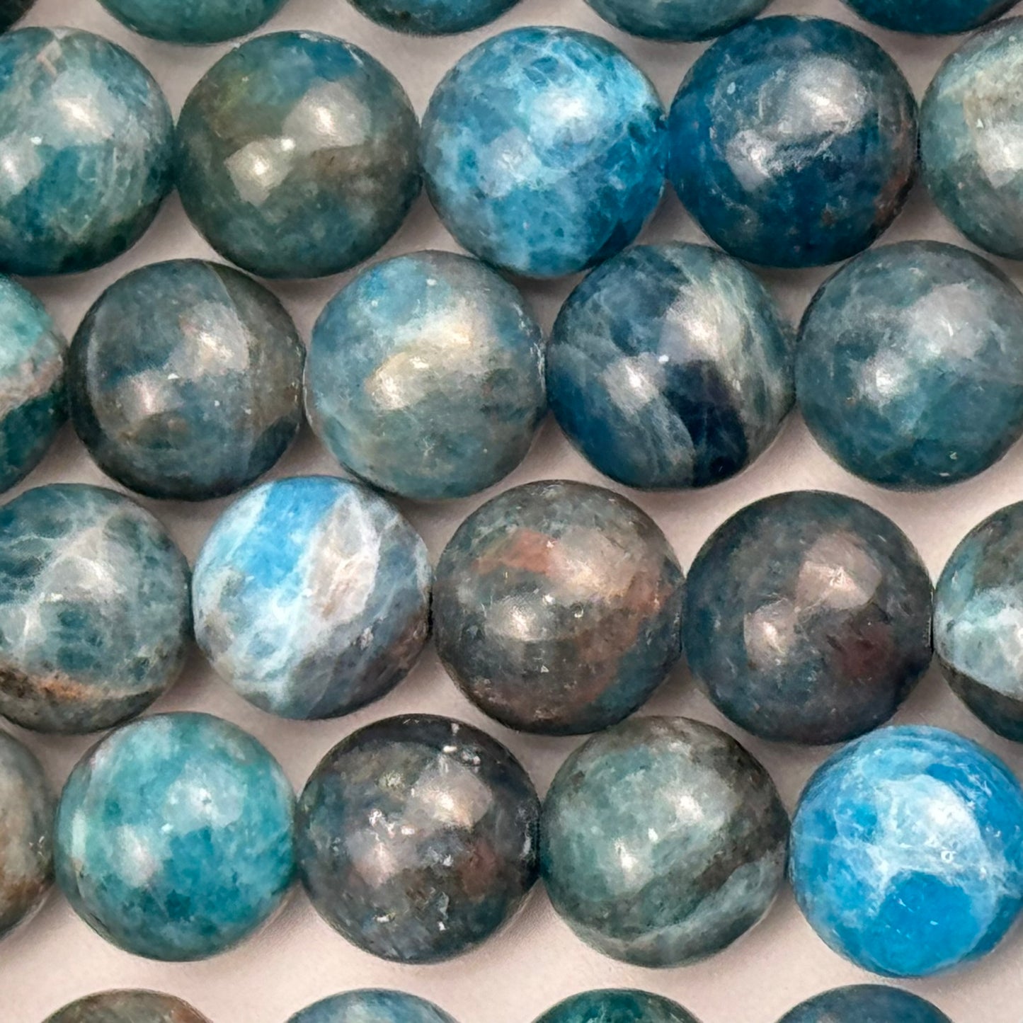 Blue Apatite Polished Round Beads image 1