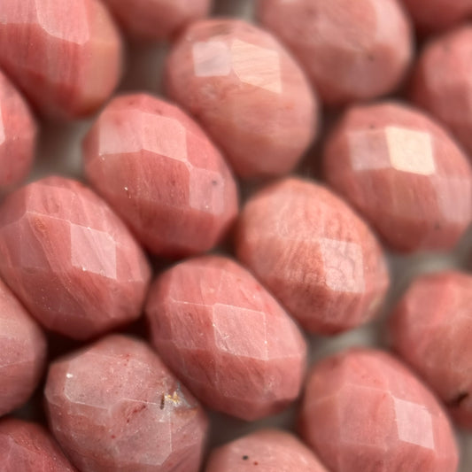 Rhodonite Faceted Rondelle Beads (High Quality)