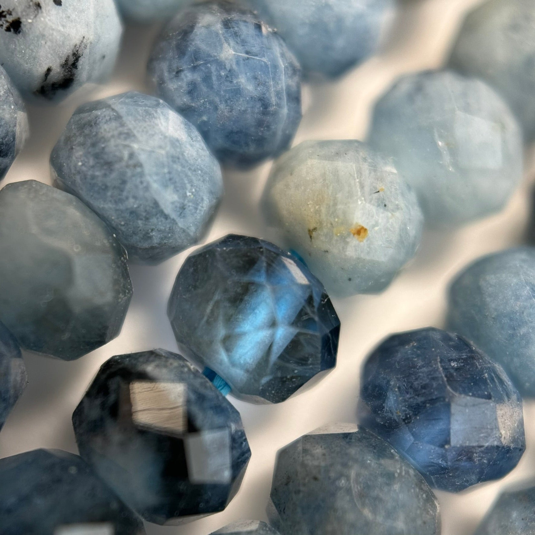 Aquamarine Faceted Rondelle Bead Gemstone Beads image 10