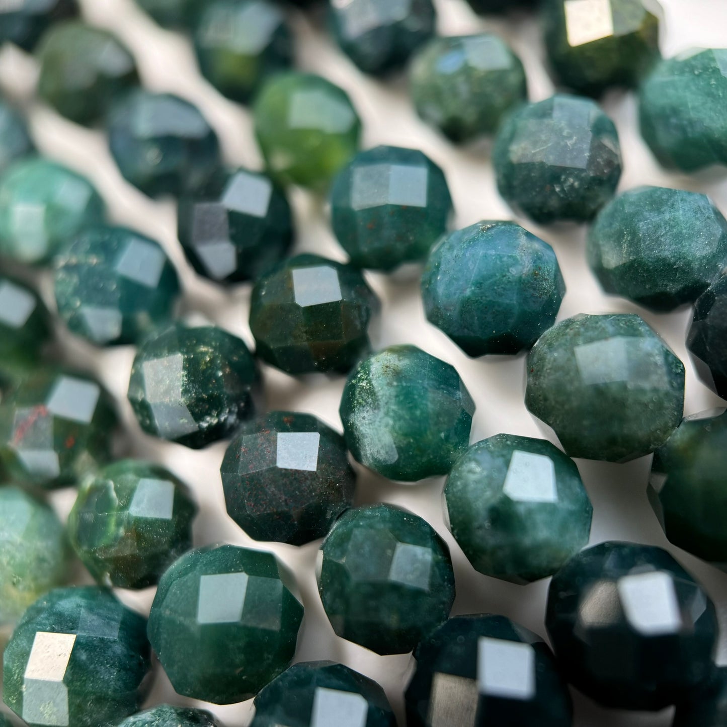 Bloodstone Faceted Round Beads image 7
