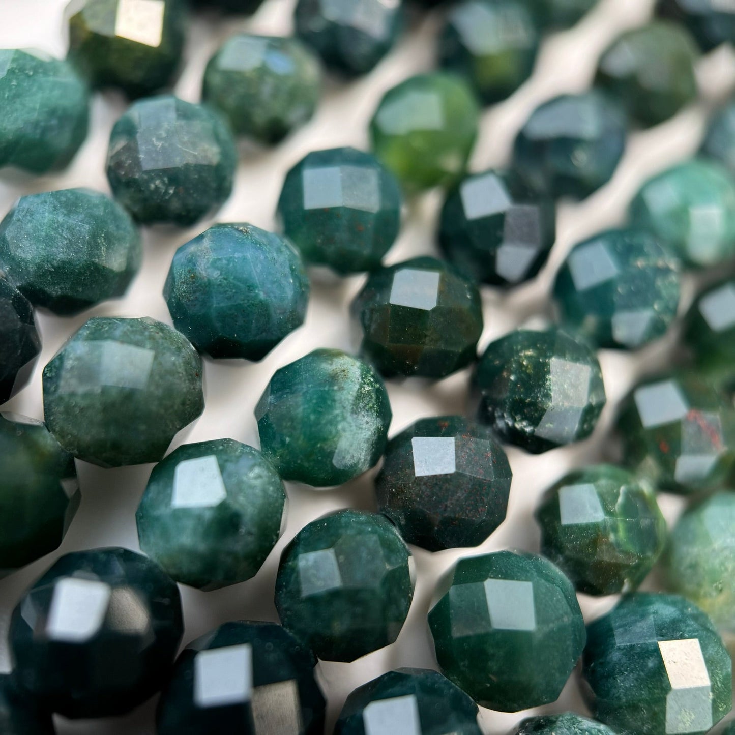 Bloodstone Faceted Round Beads image 7