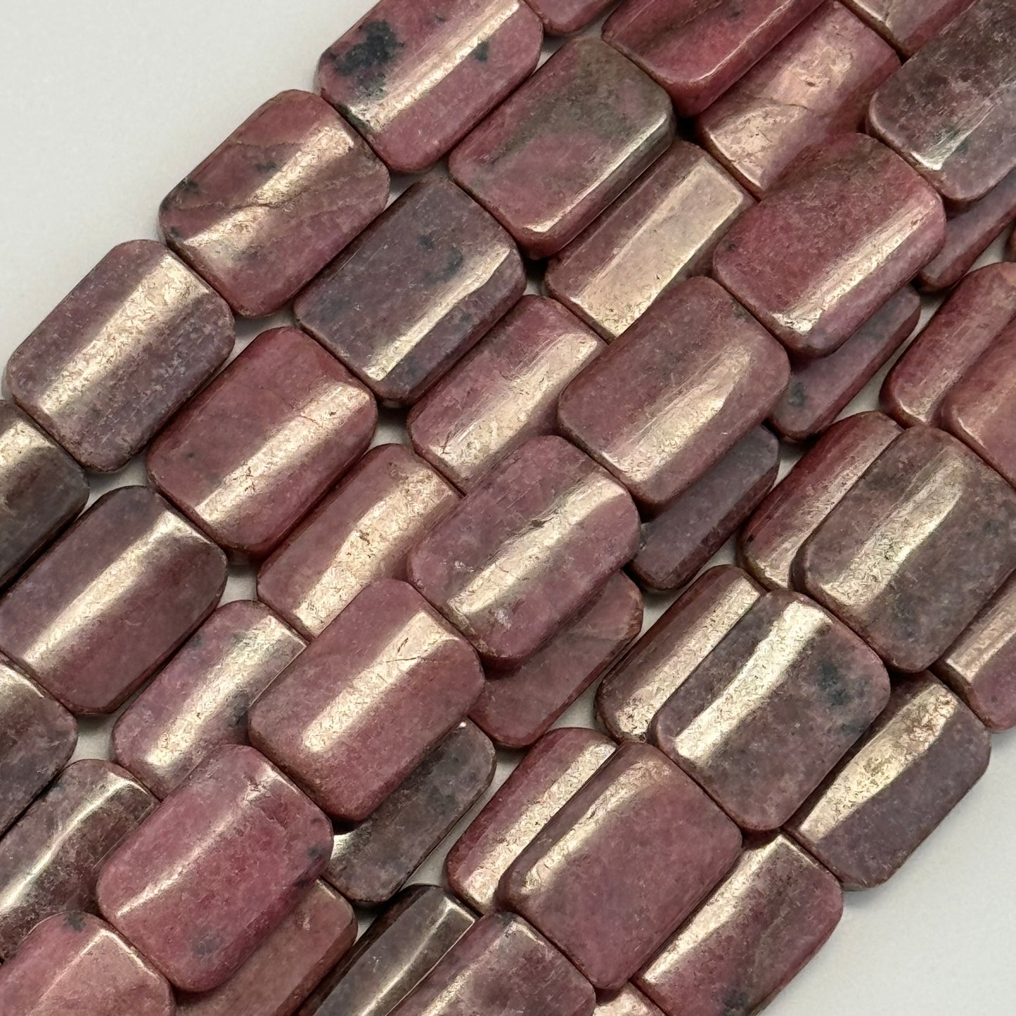 Rhodonite Flat Rectangular Beads image 7