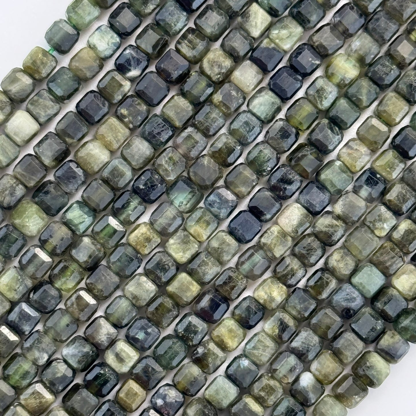 Green Tourmaline Square Beads image 5