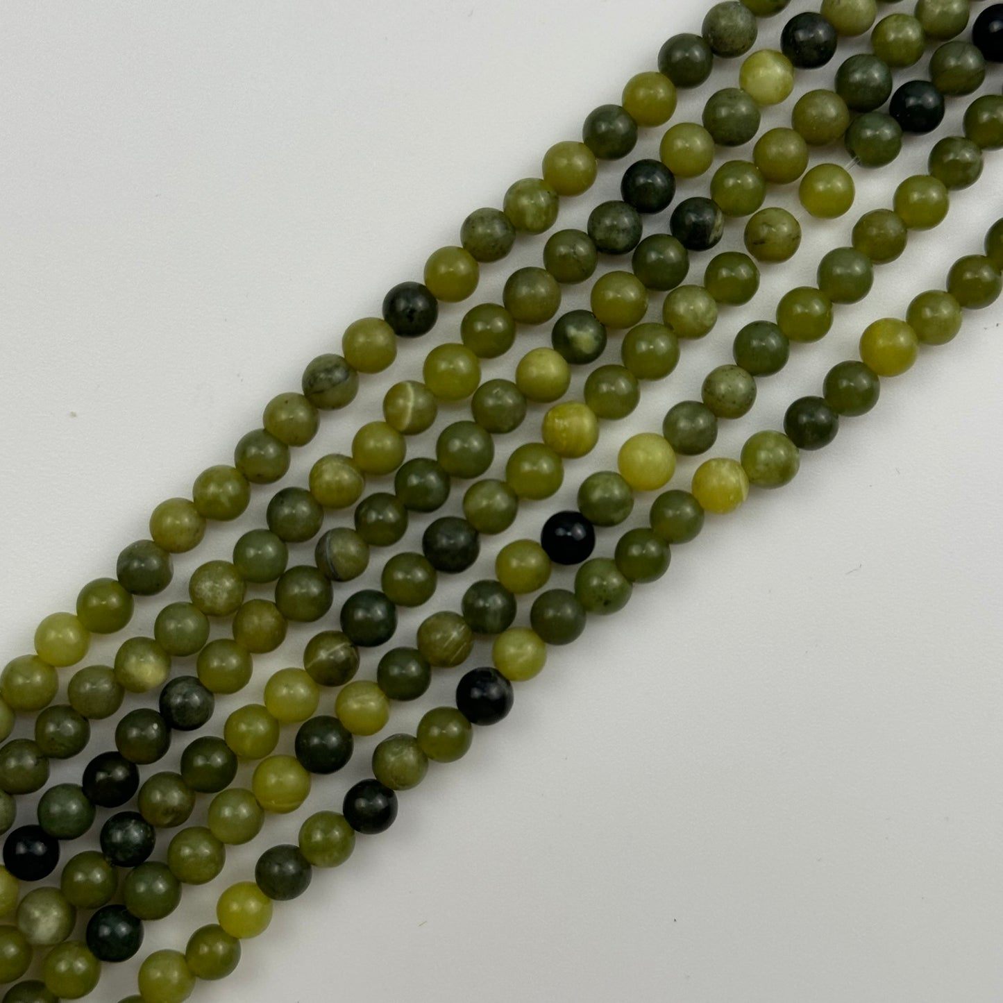 Green/Olive Serpentine Polished Round Beads image 4