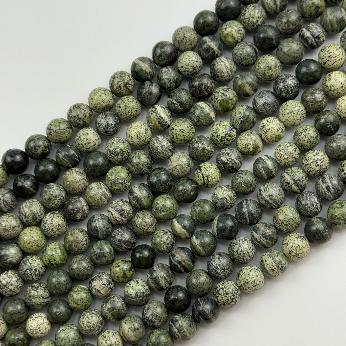 Green Zebra Jasper Polished  Round Beads image 0