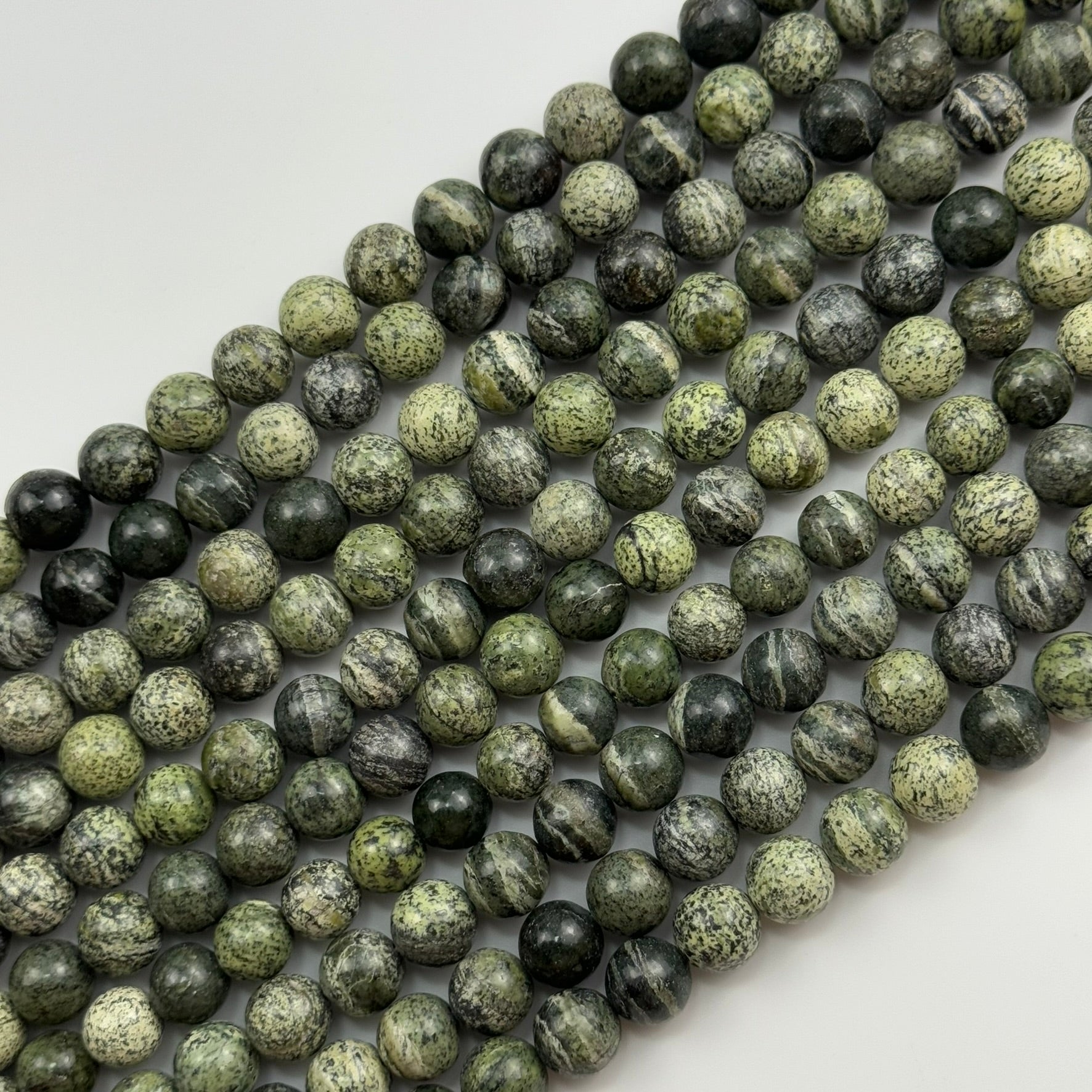 Green Zebra Jasper Polished  Round Beads image 0