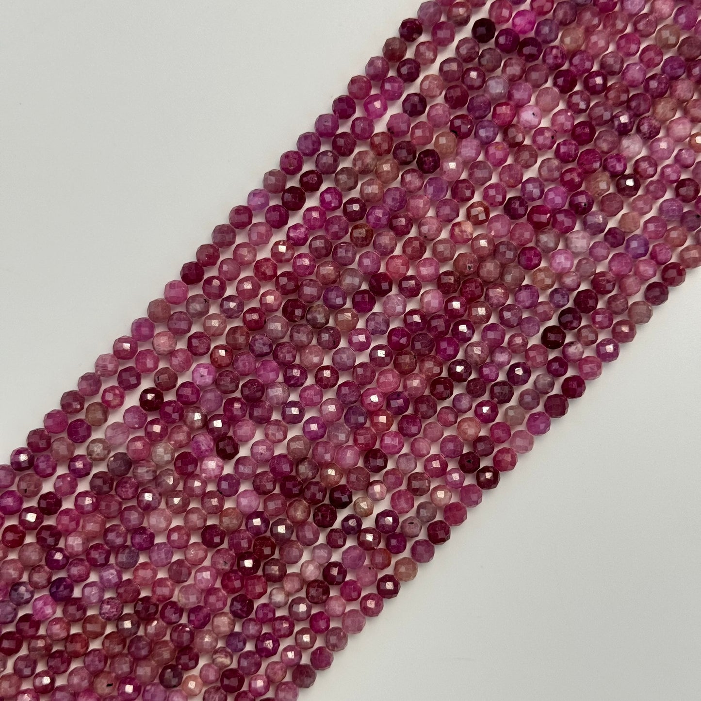 Natural Ruby Faceted Round Beads image 3