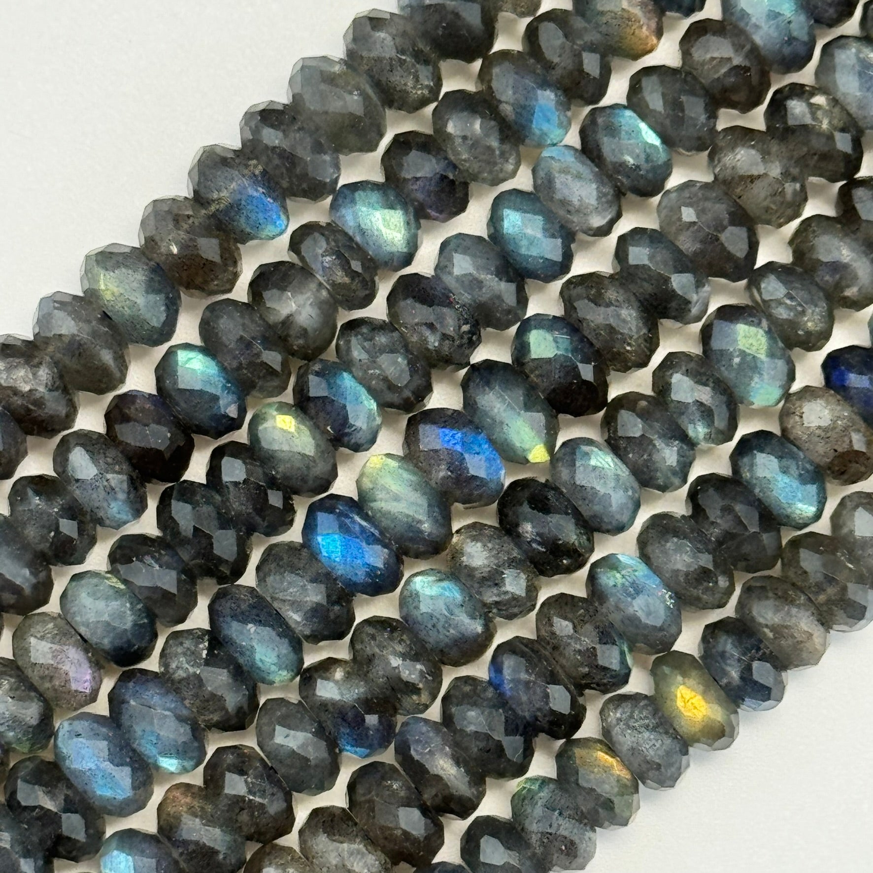 Faceted Labradorite Rondelle Beads - AAA Quality image 3