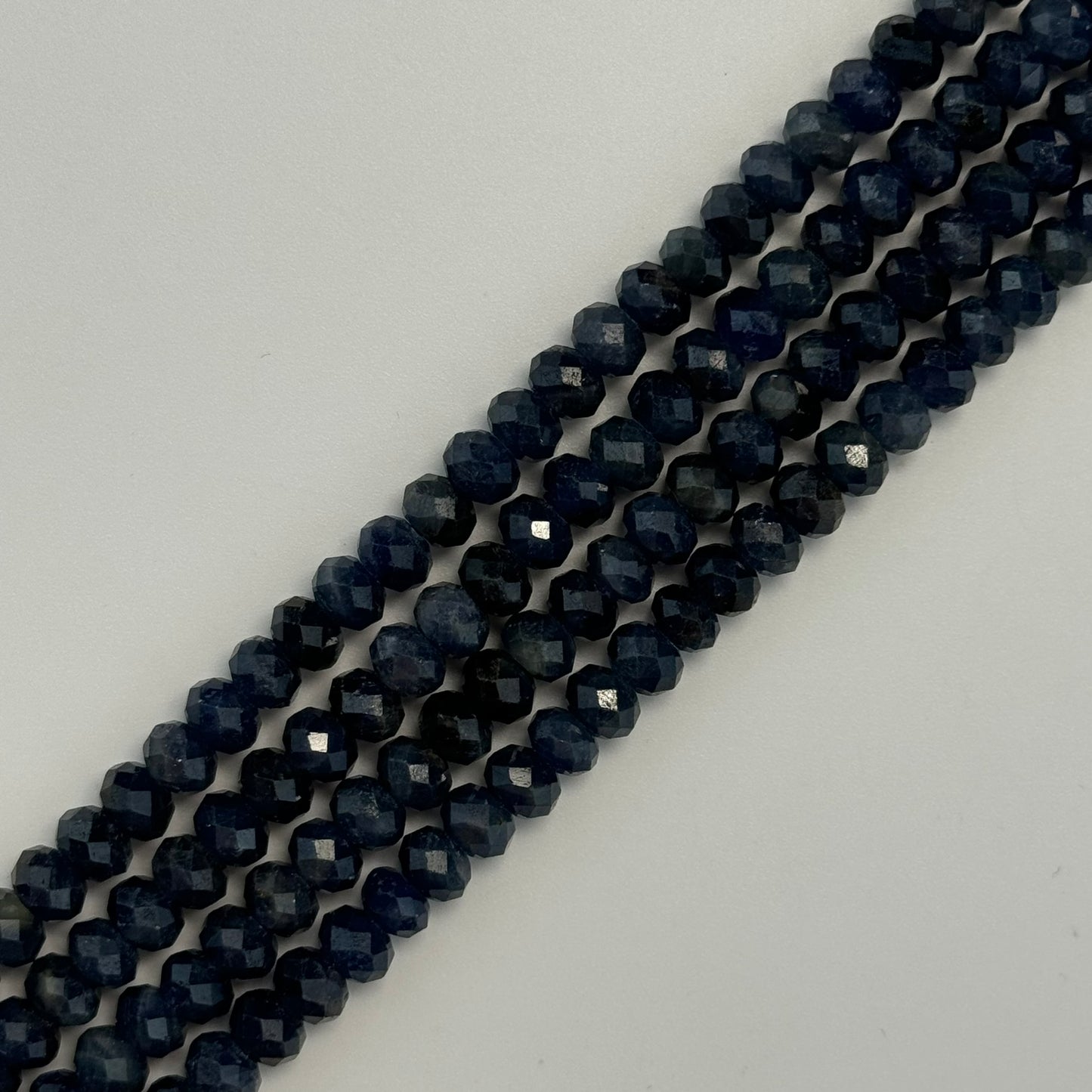 Sapphire Faceted Rondelle Beads (AA Quality) image 2