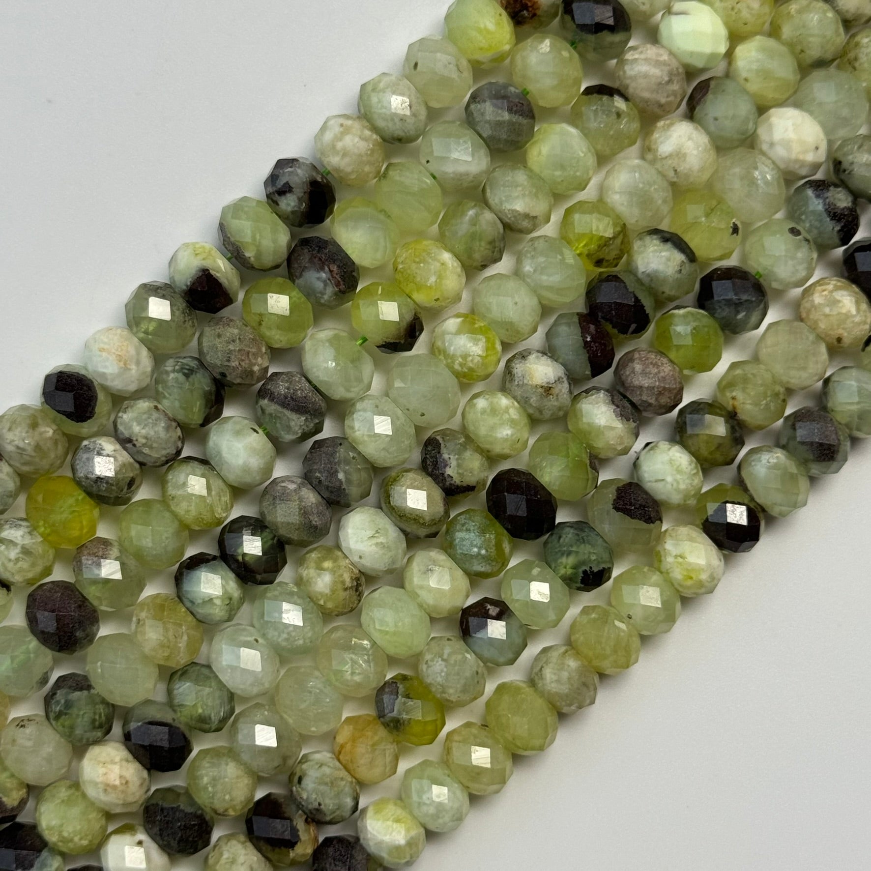Prehnite Faceted Rondelle Beads (Color B) image 0