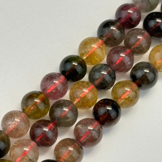 Tourmaline Polished Round Beads - (AAA Quality)