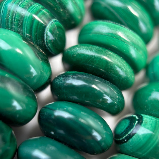 Malachite Beads - Rondelle Polished