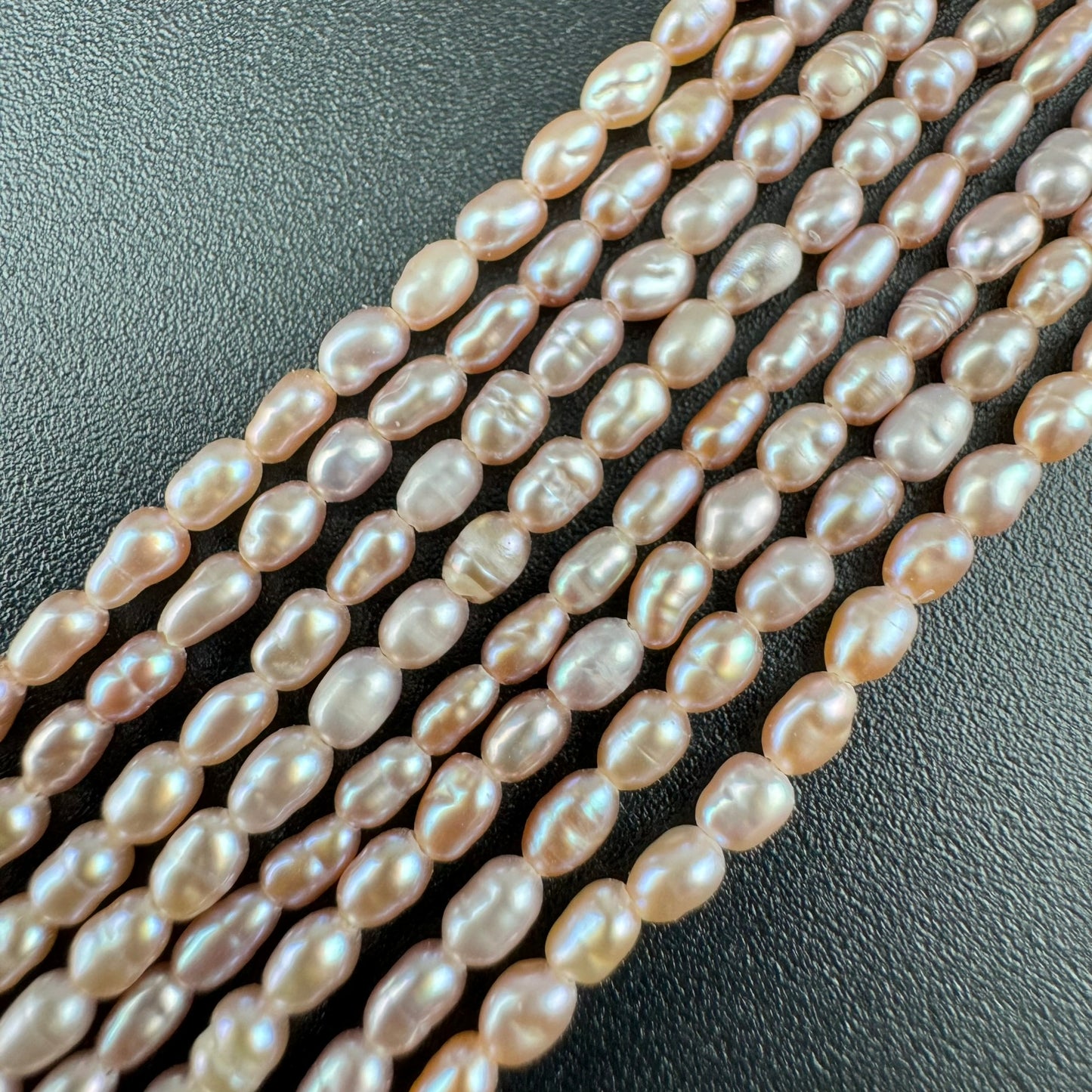 White, Peach and Pink Pearl 4x2mm image 4