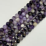 Chevron Amethyst Polished Round Beads image 2