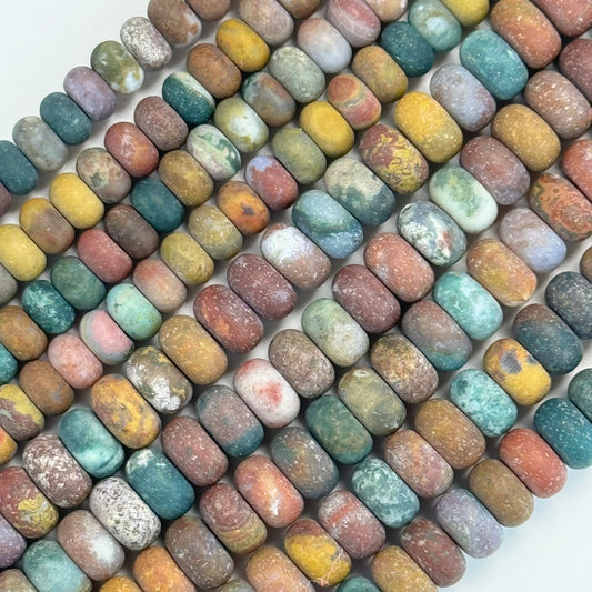 Jasper Mexican Ocean Rondelle Shape (A Quality)
